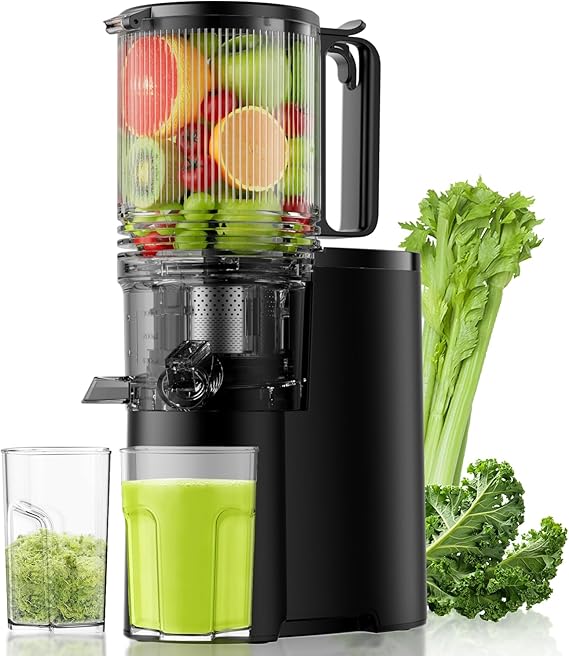 5.3" Wide Feed Chute Juice Extractor Machine with 400W, High Juice Yield