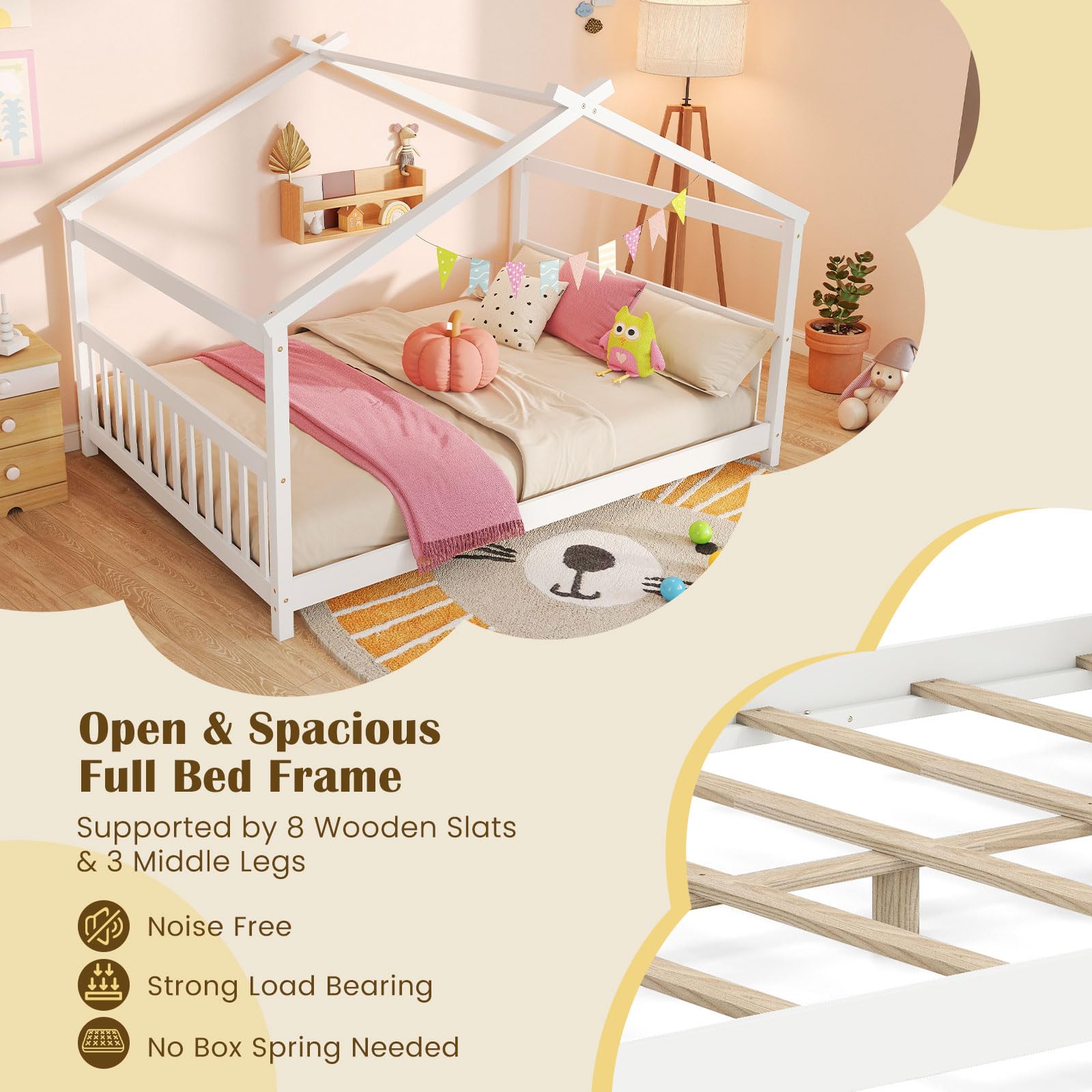 Full Size House Bed Frame for Kids