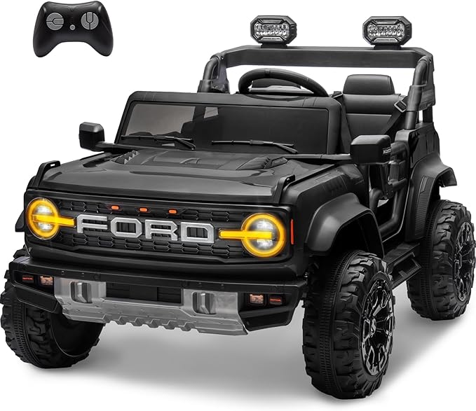 24V Ride On Toys for Big Kids, Licensed Ford Bronco Raptor 2 Seater Kids Electric Vehicle