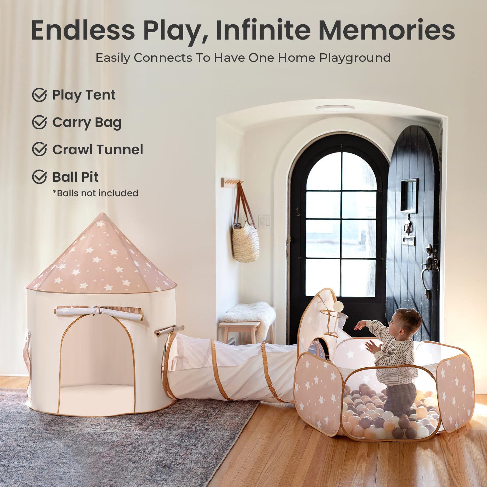 Kids Play Tent with Tunnel and Ball Pit