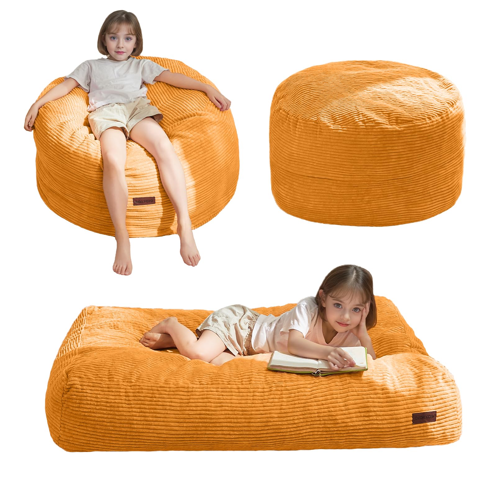 Bean Bag Chair Bed for Kids, Convertible Bean Bag Folds from Lazy