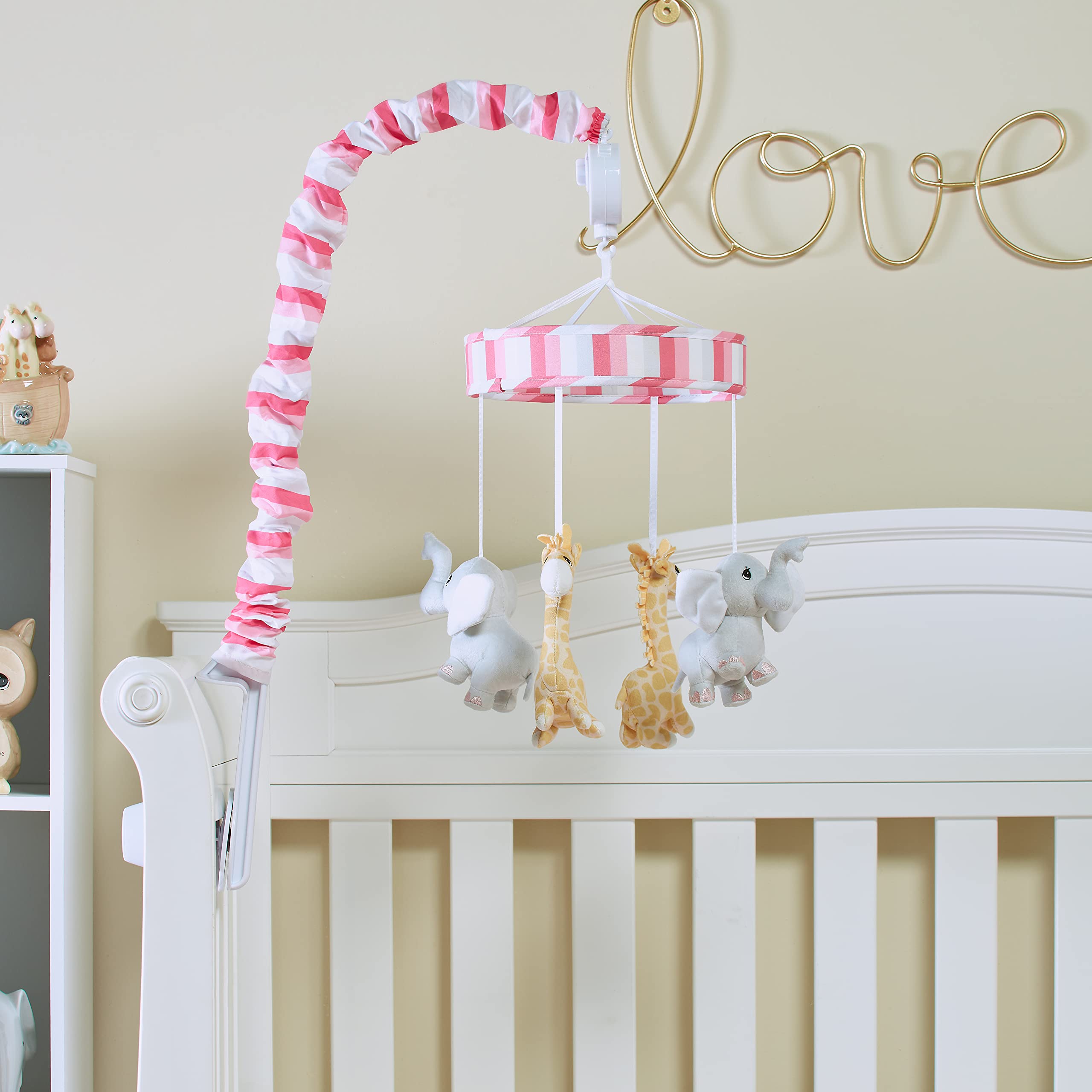 Moments Noah’s Ark Baby Musical Crib Mobile for Girls with Soft Lullaby