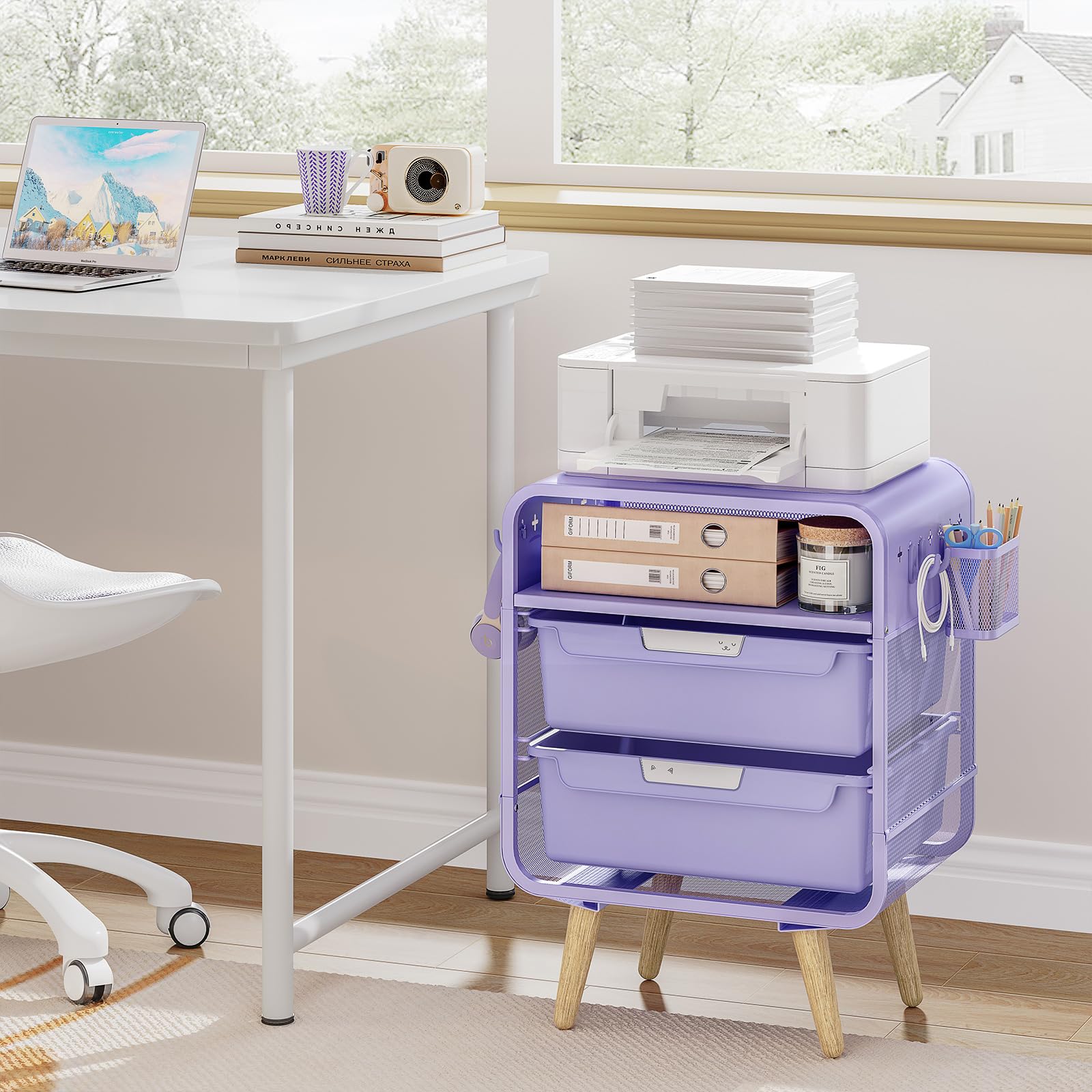 Kids Nightstand with Storage Drawers