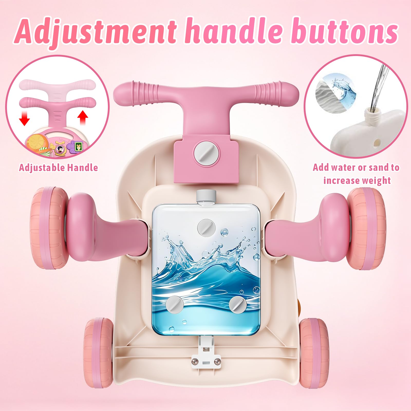 3-in-1 Baby Walker Activity Center with Music Panel