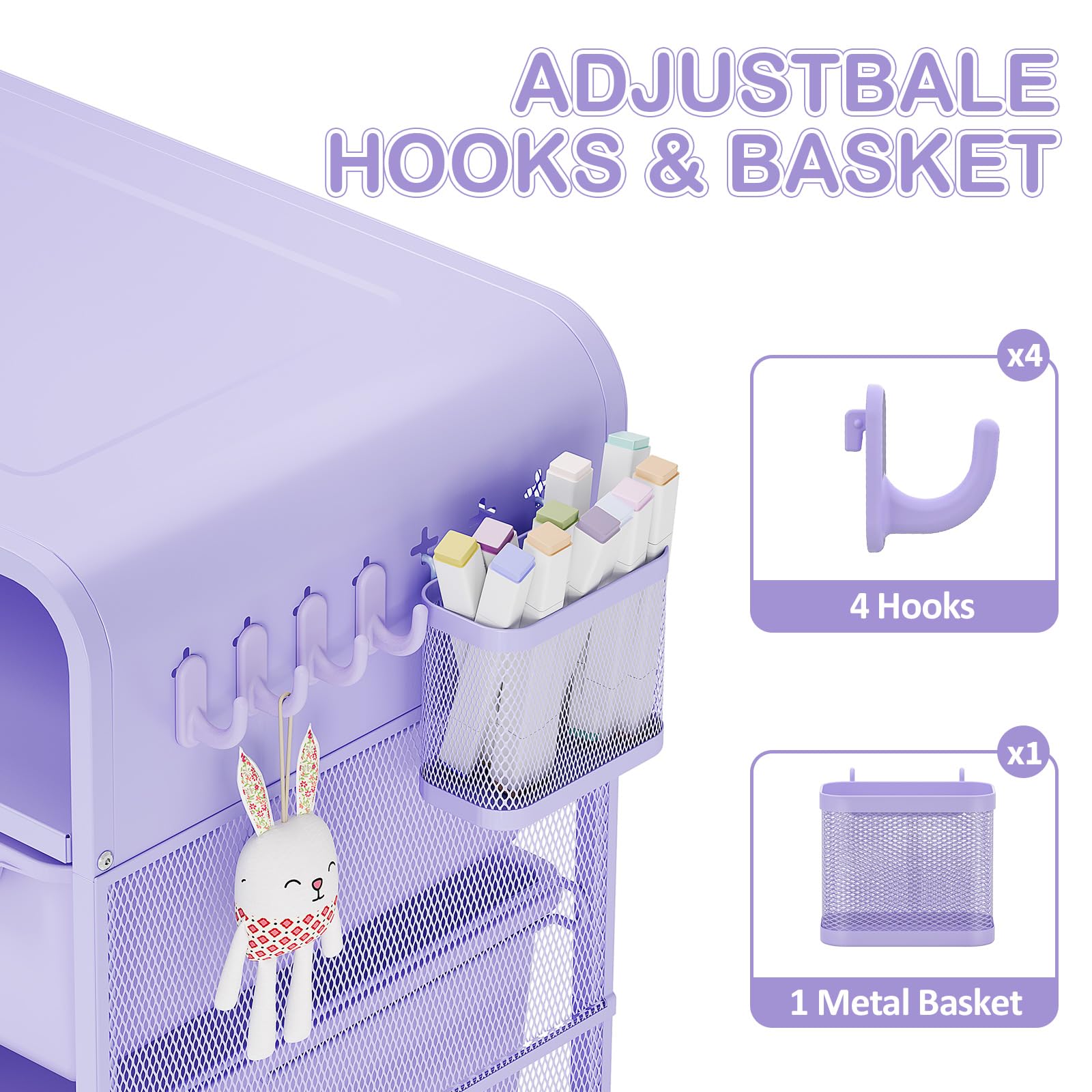 Kids Nightstand with Storage Drawers