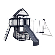 Canyon Creek White Cedar Wood Swing Set with Wave Slide