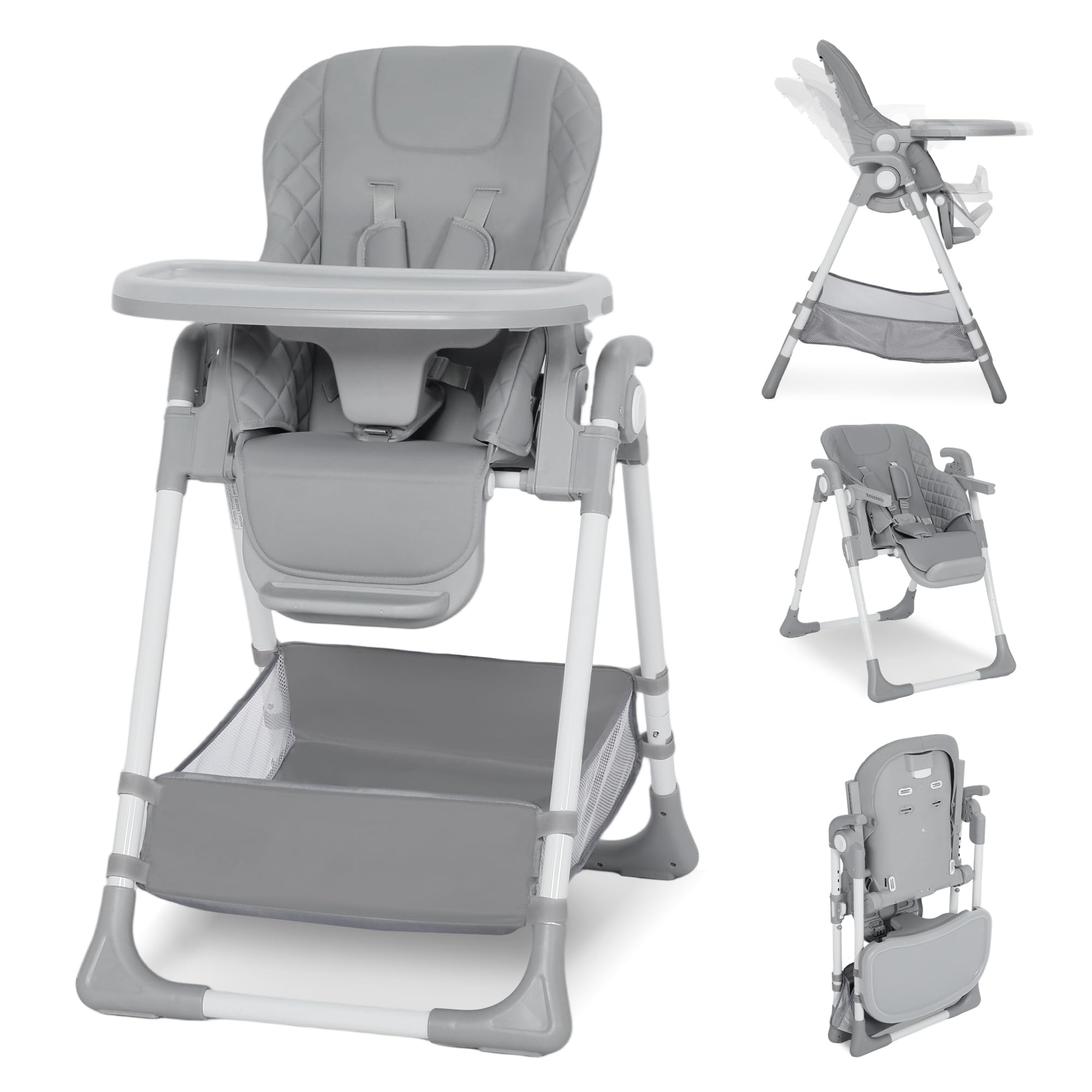 Convertible Baby High Chair with Adjustable Height and Removable Tray
