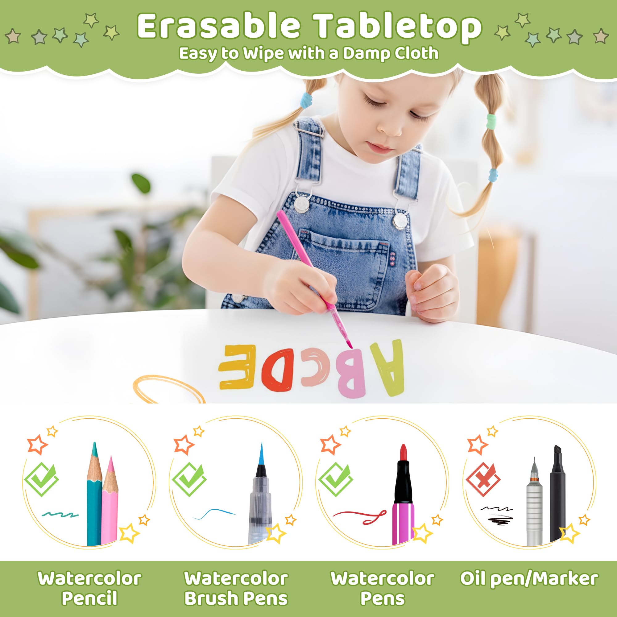 Kids Activity Table with Storage and Double-Sided Desktop