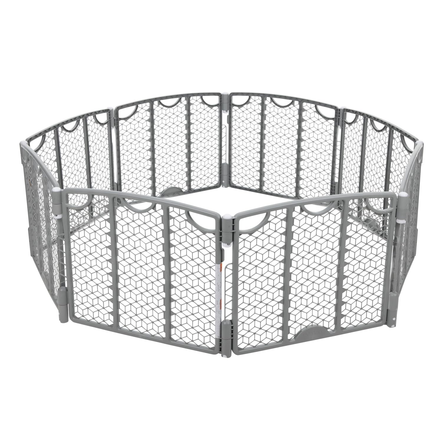 Versatile Play Space Adjustable Play Area, Plastic, 8-Panel (Cool Gray)