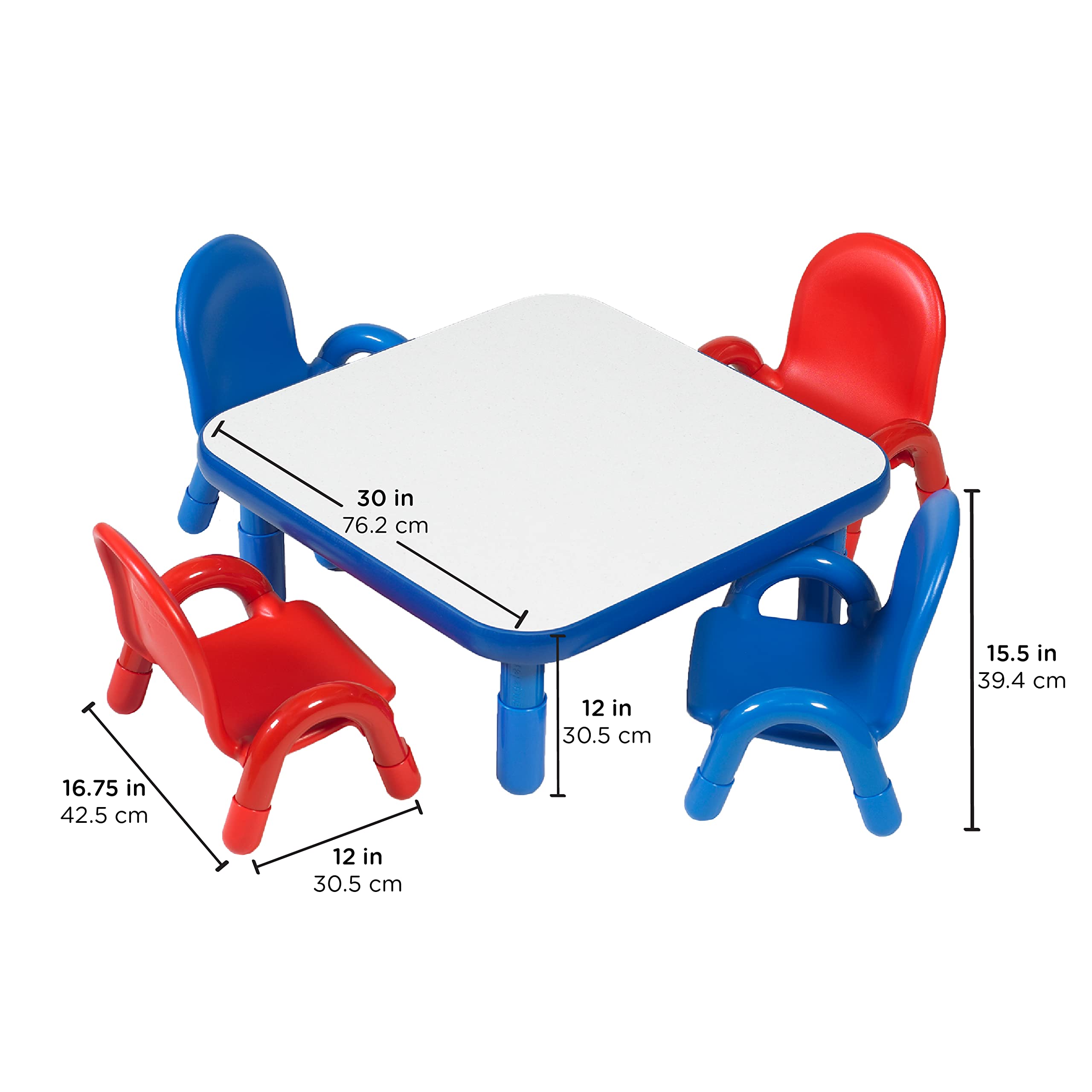 Children’s Factory BaseLine Kids Table and Chair Set, Toddler and Kids Classroom Furniture, Daycare Table and Chairs Set