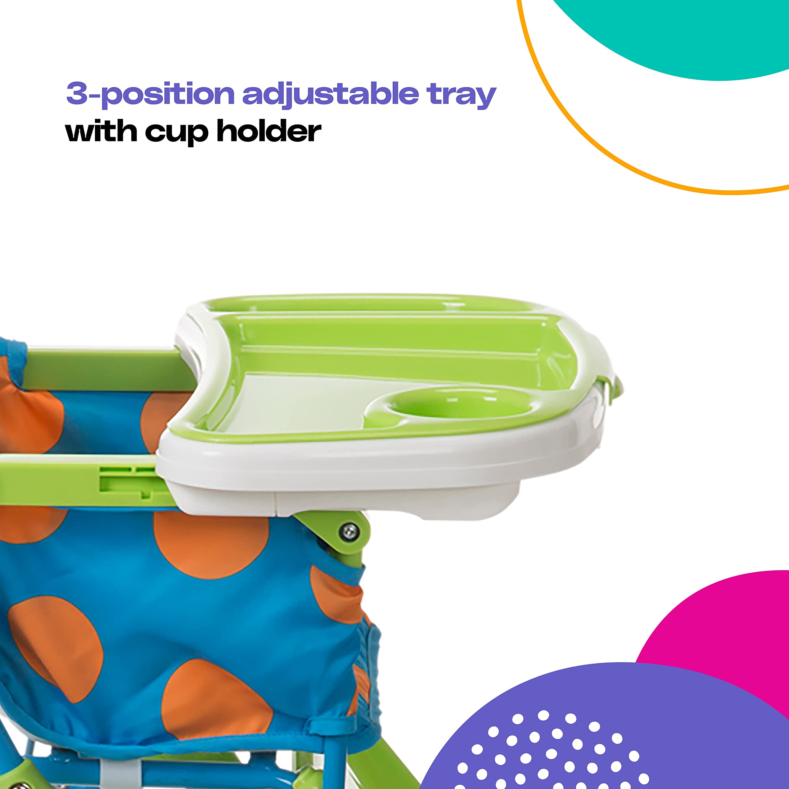 Folding High Chair with 3-Position Tray