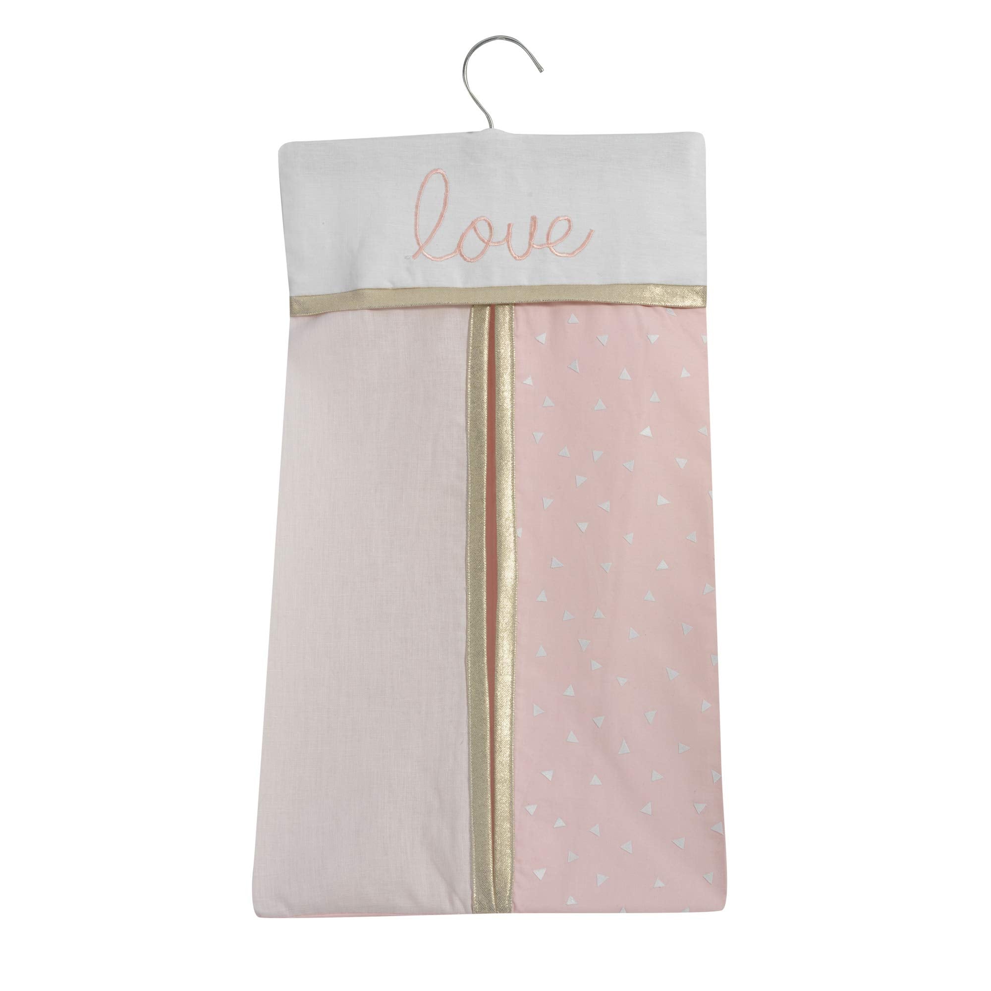 4-Piece Crib Bedding Set Pink Gold Heart