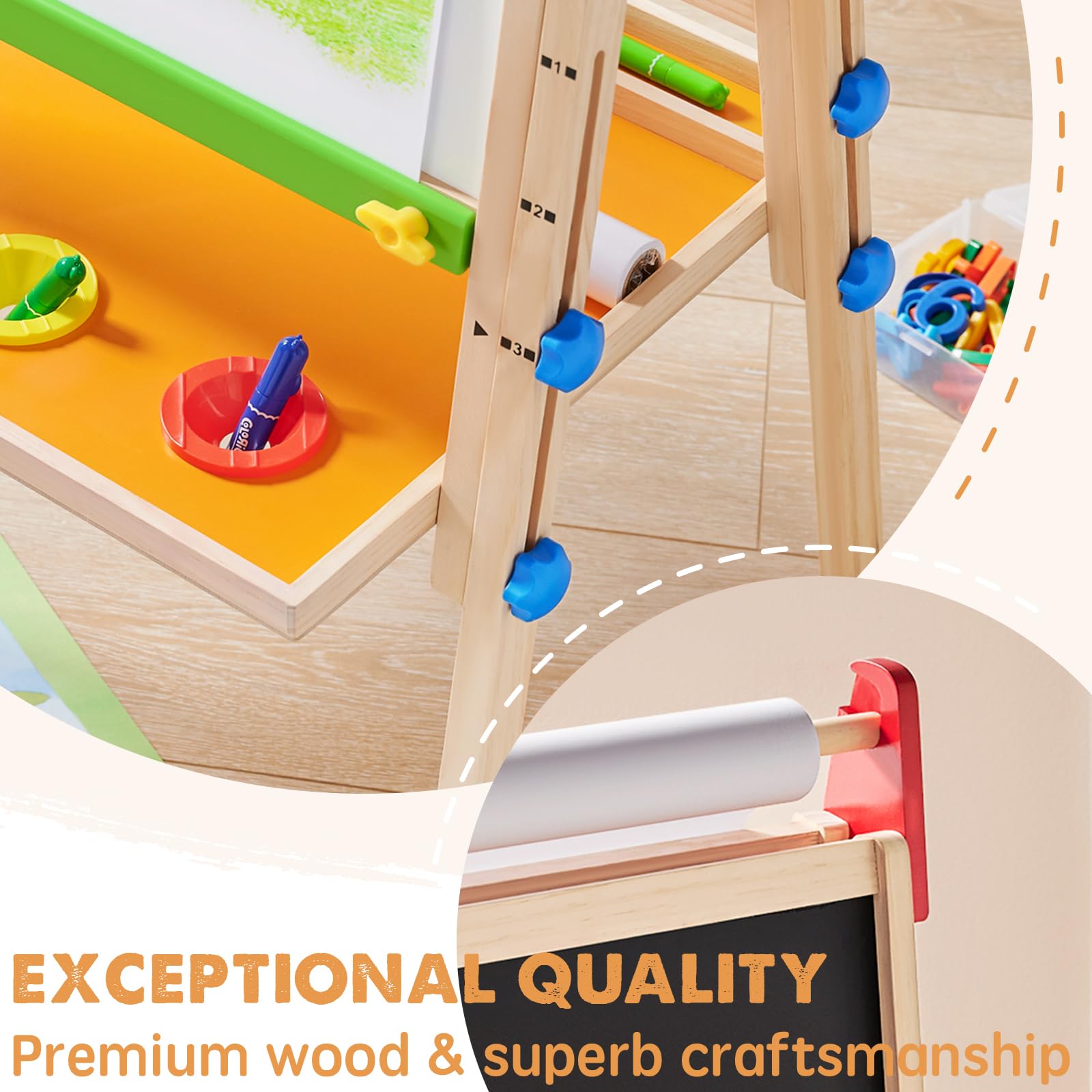 Adjustable Wooden Art Easel for Kids
