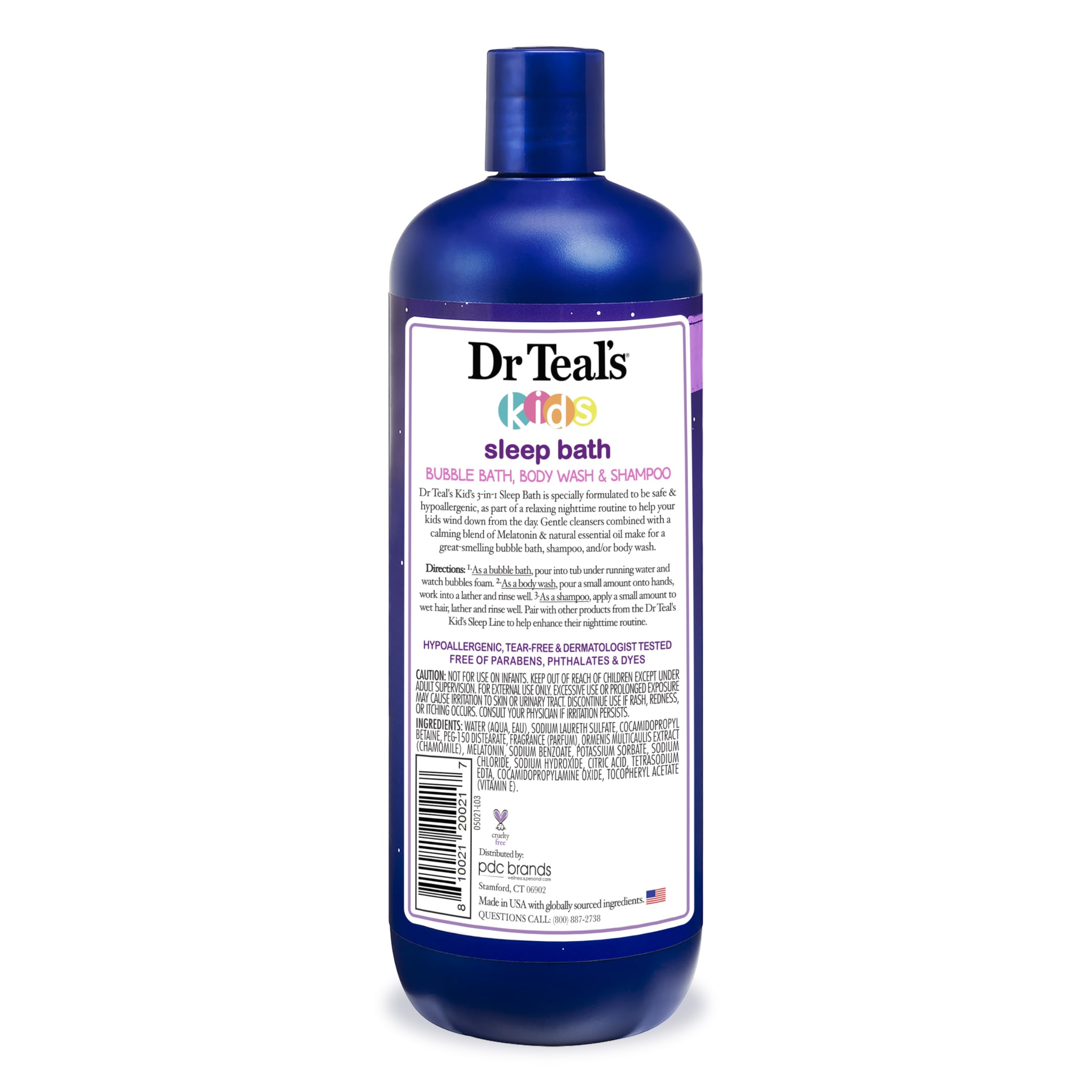 Kids 3-in-1 Sleep Bath: Bubble Bath, Body Wash & Shampoo