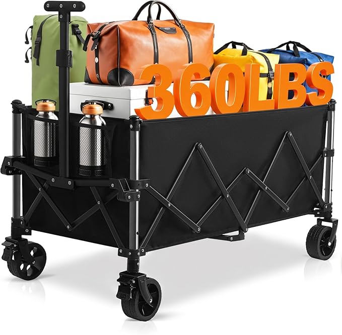 Collapsible Wagon Carts Foldable 150L & 360LBS Portable Folding Wagons