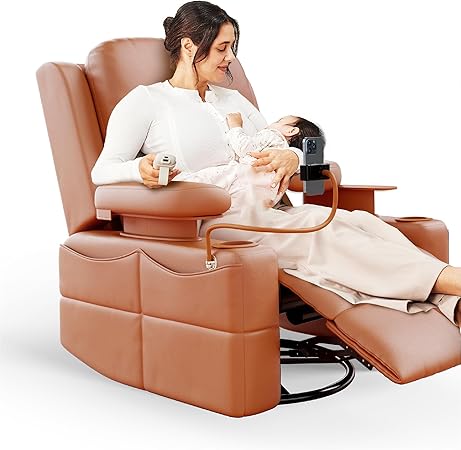 Rocking Chair Nursery with Adjustable Armrests, Electric