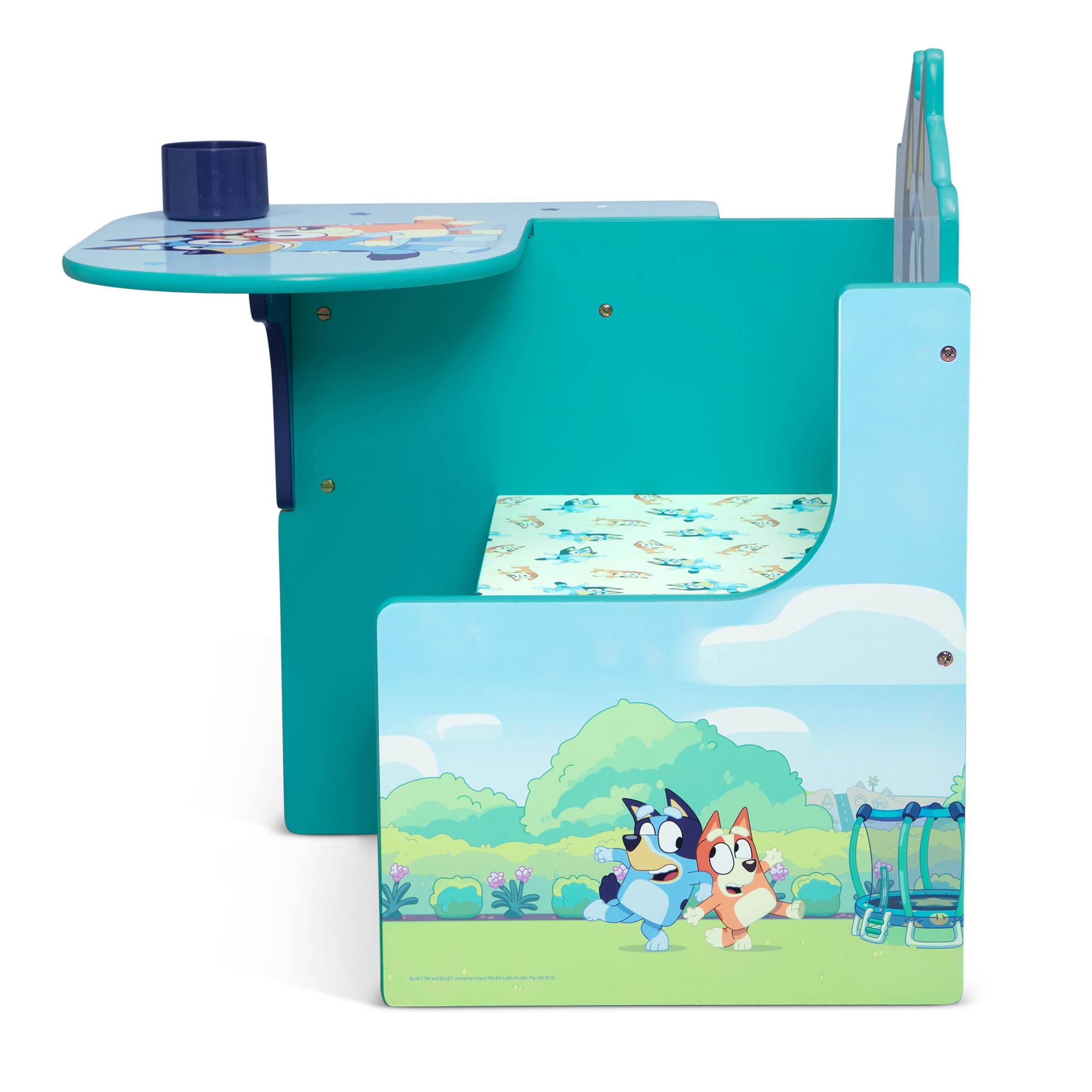 Bluey Chair Desk with Storage Bin - Greenguard Gold Certified, Blue