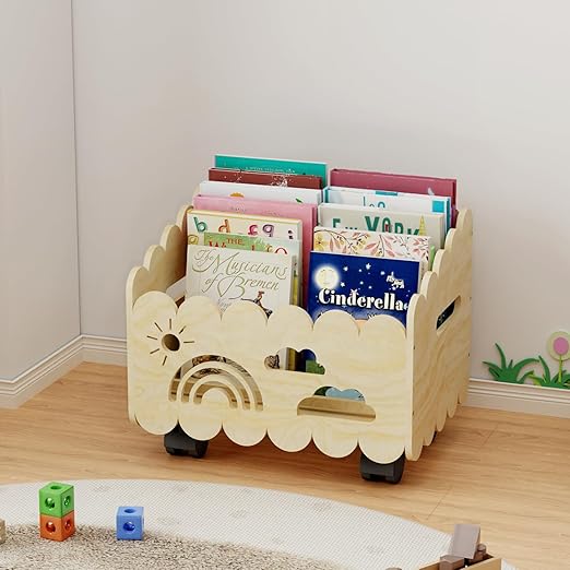 Bookshelf, Montessori Bookshelf, With 2 Adjustable Dividers