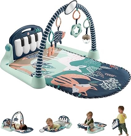 Baby Playmat Glow and Grow Kick & Play Piano Gym, Blue Musical Learning Toy