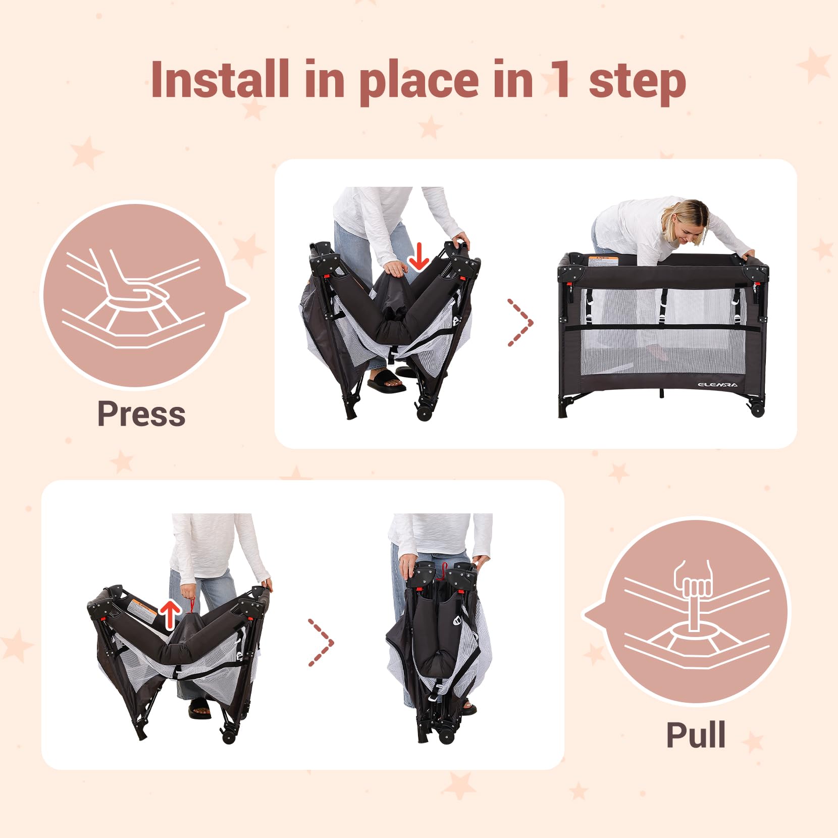 5-in-1 Adjustable Baby Bedside Bassinet with Changing Table
