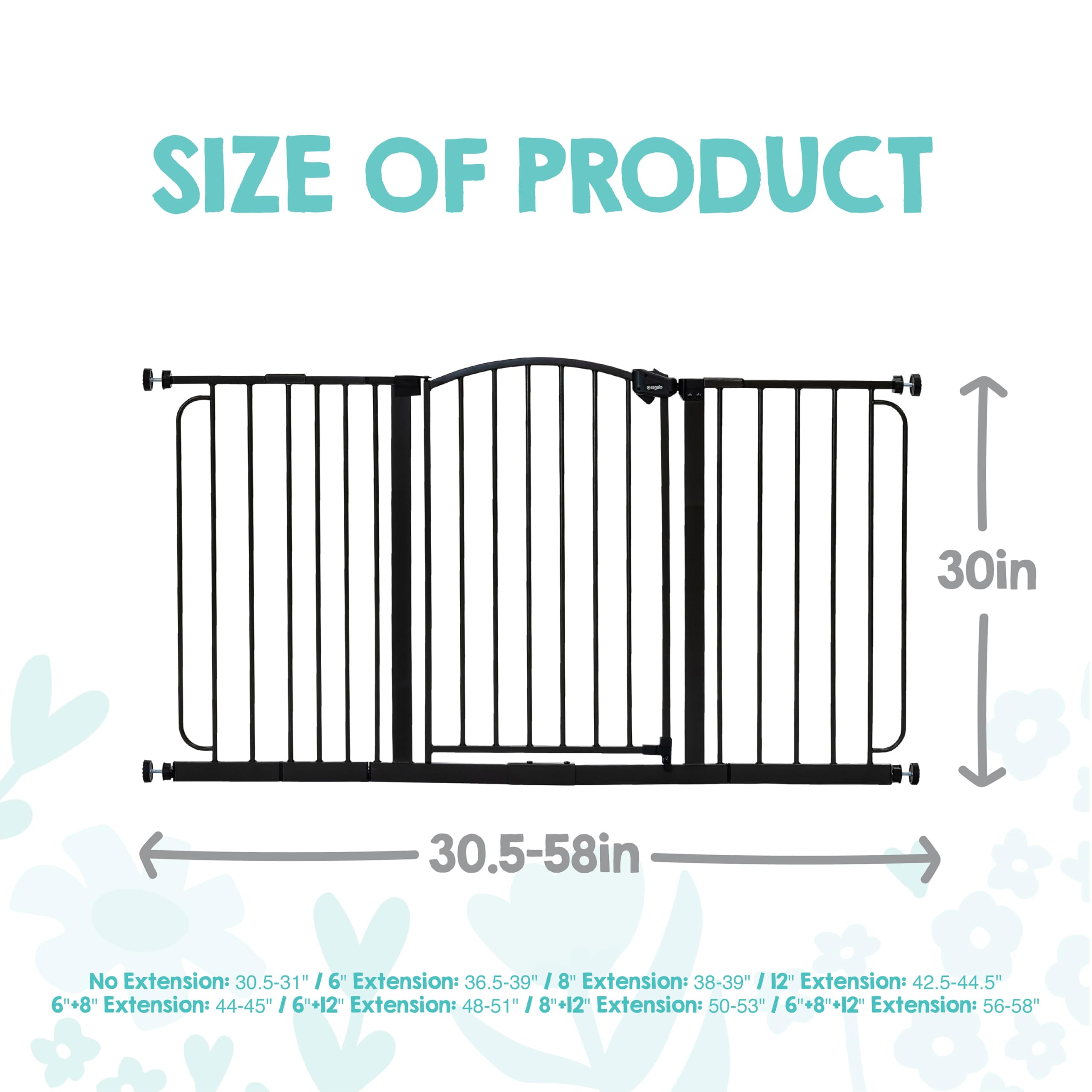 Extra Wide Baby Safety Gate with Walk-Through Door
