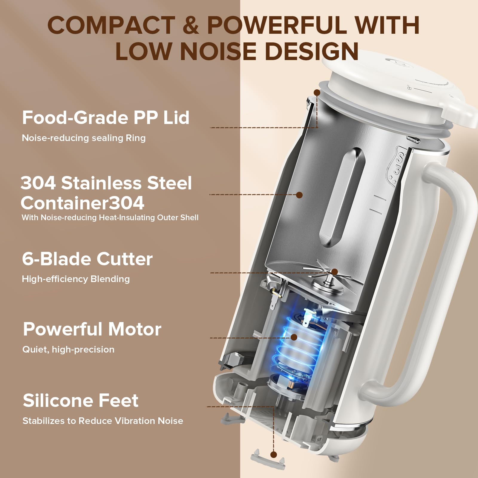 Czlife N5 Nut Milk Maker Machine, 20oz (600ml) Homemade Almond Milk, Soy, Oat, Coconut, Juice, Milkshake, Smoothies, Baby Food, Plant Based Milks with Delay Start, Keep Warm, Selfclean