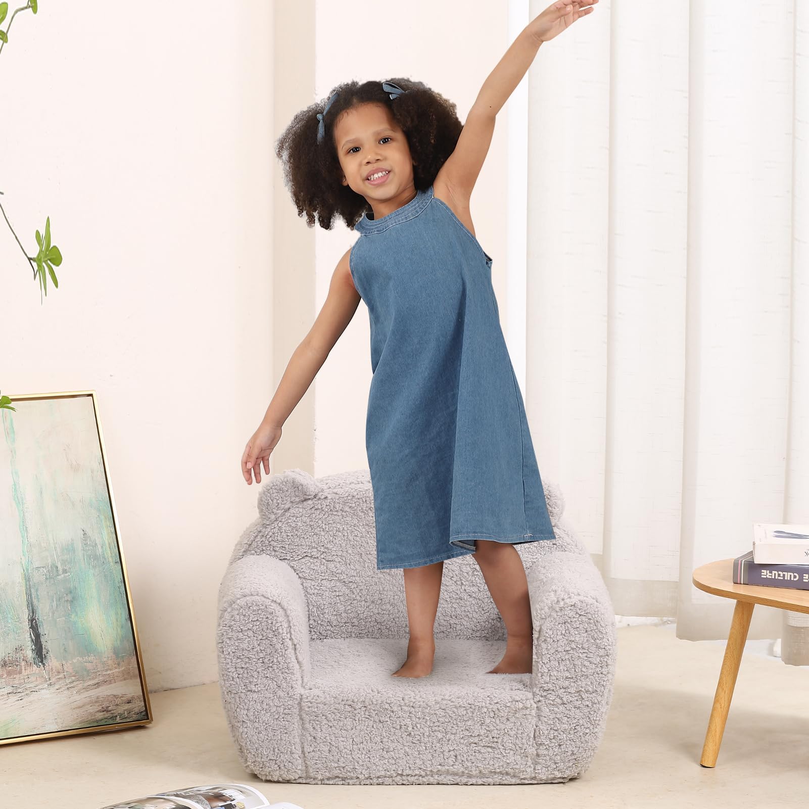 Toddler Sherpa Chair with Foam Cushioning