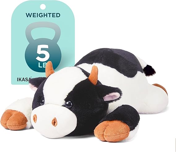 5 lbs Weighted Stuffed Animal Cow Plush Toy,26 inches Giant Large Big Jumbo Soft Toys