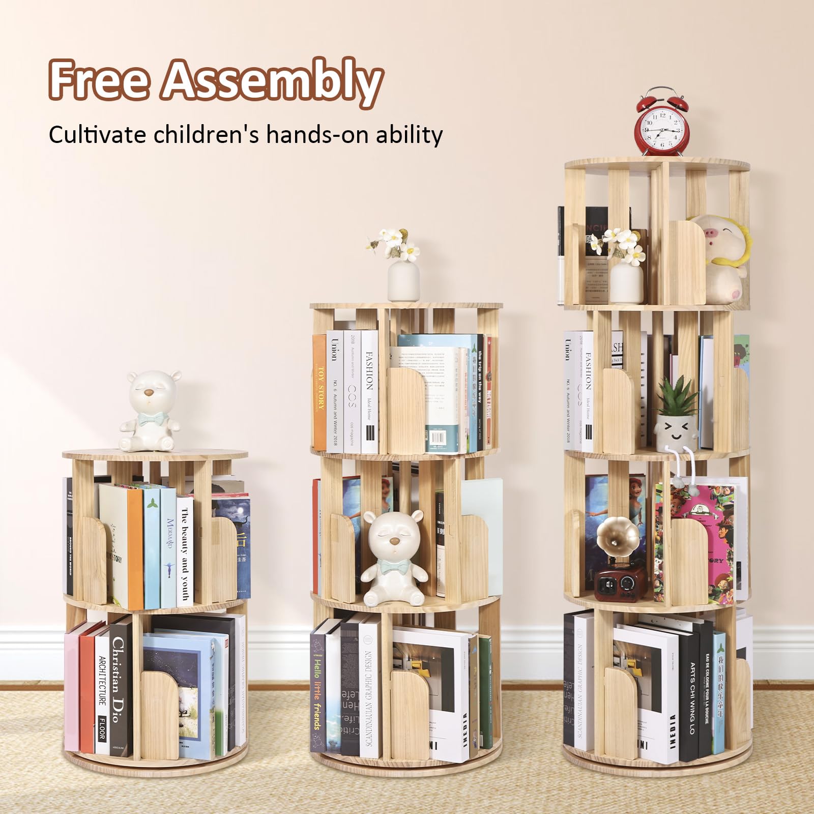 Rotating Bookshelf 360° Display Storage Rack