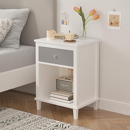Kids Nightstand Modern Kids Bedside Table with One Drawer
