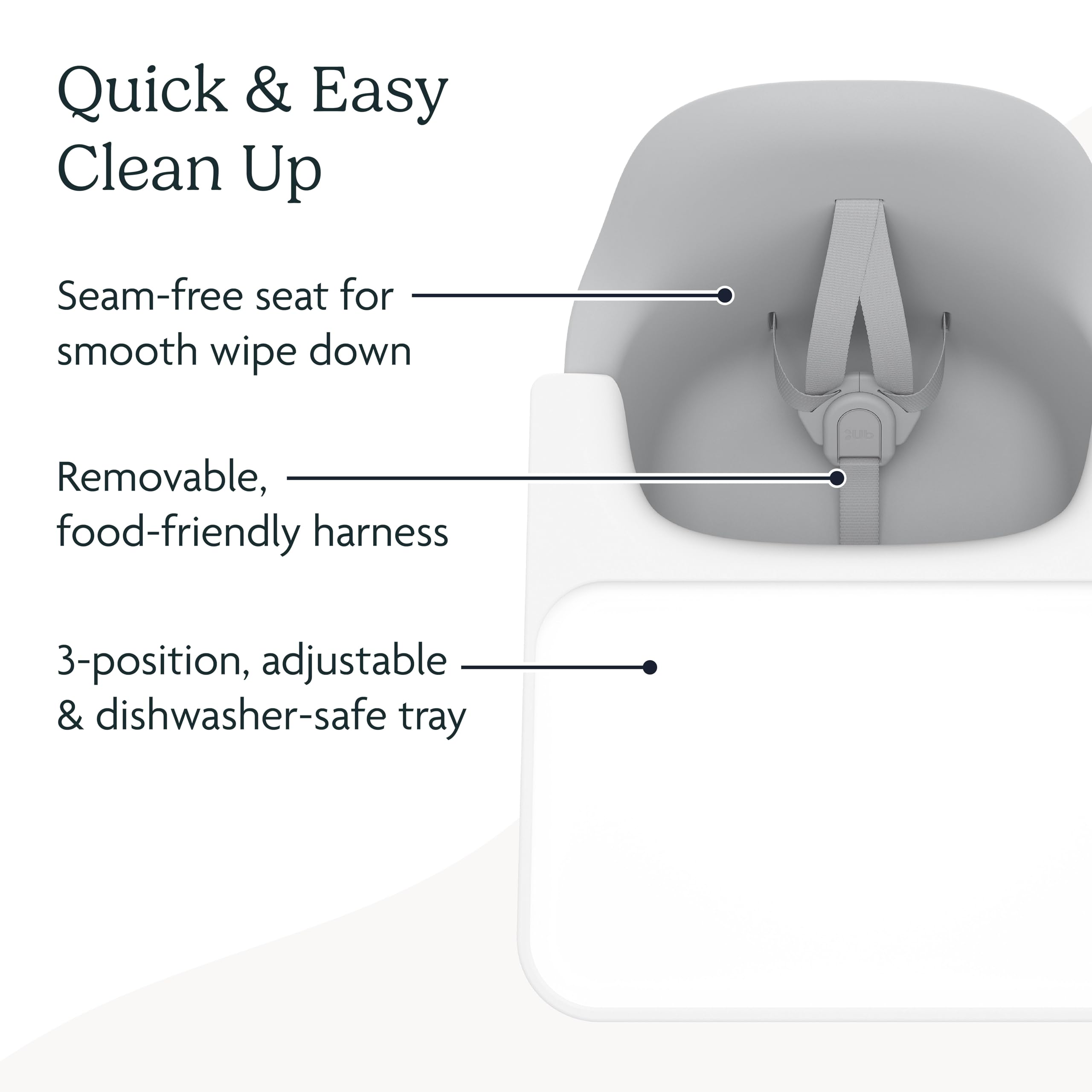 Modern High Chair with Adjustable Tray and Rotating Footrest