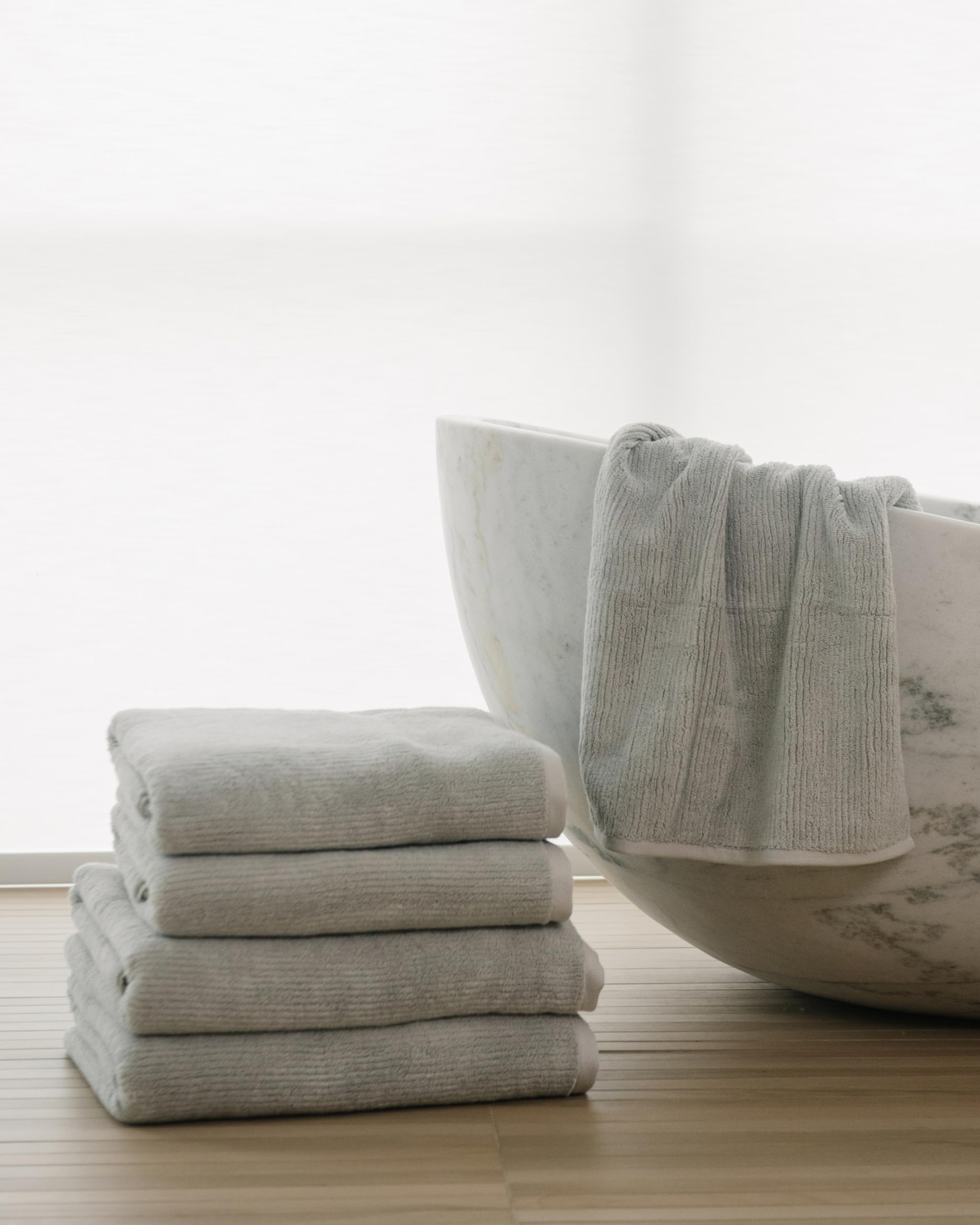 Earth Ribbed Bath Towel Set - 60% Cotton 40% Viscose from