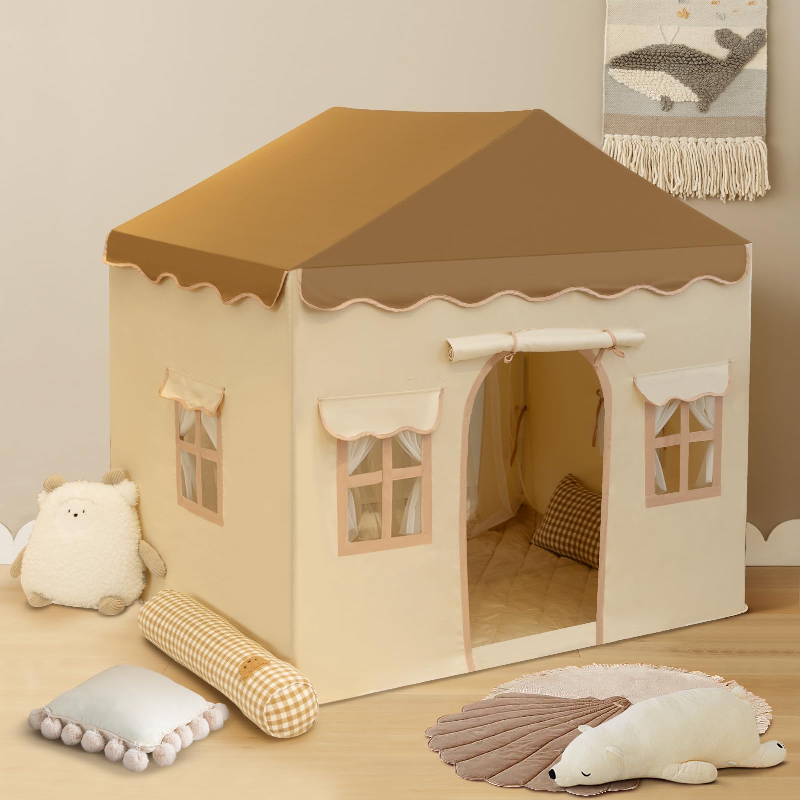 Kids Play Tent with Padded Mat and Double Doors
