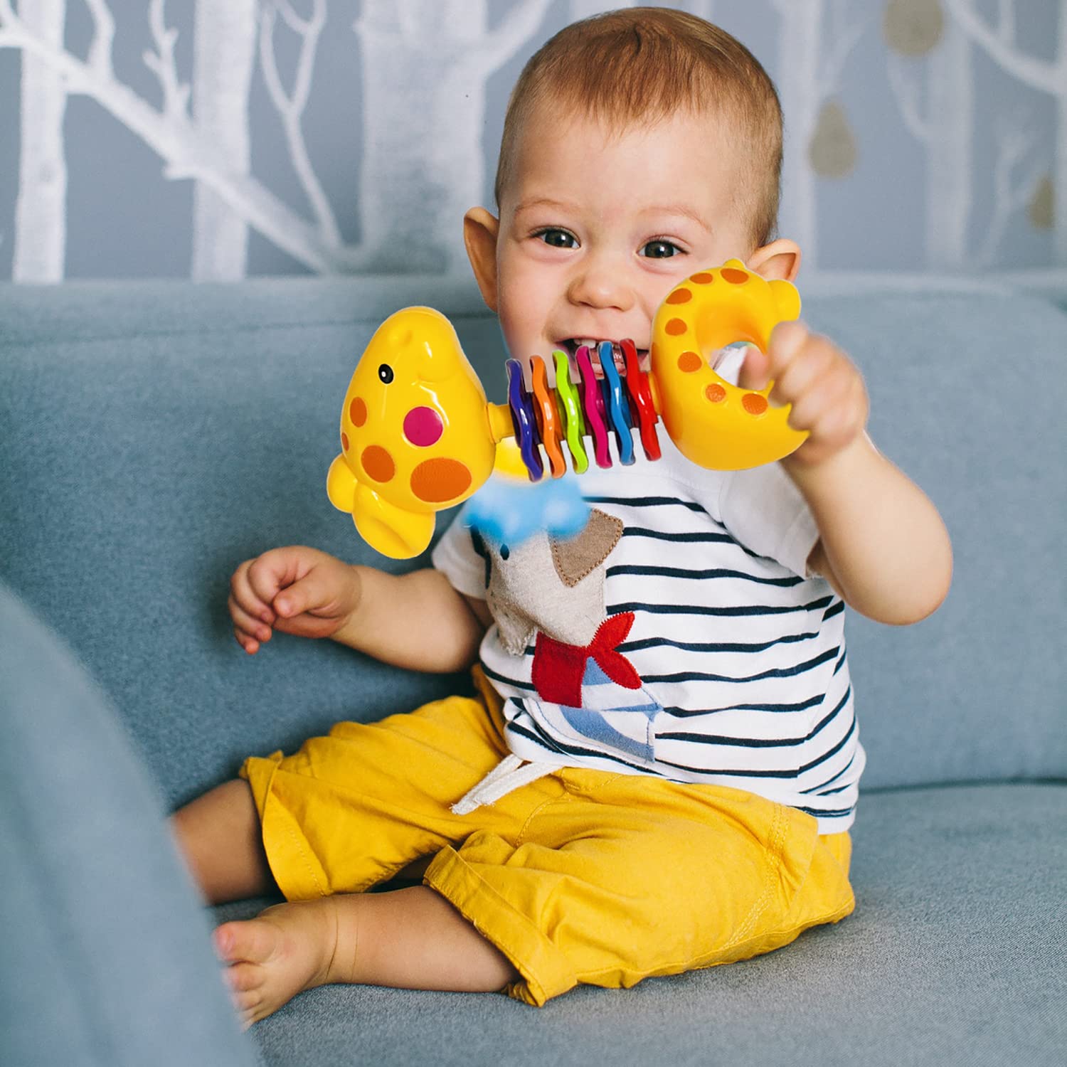 Baby Toys 0-6 Months Infant Toys 0-3 Months Infant Rattles Baby Rattle Teether Toy Set