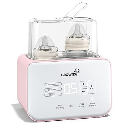 Baby Bottle Warmer, Grownsy 10-in-1 Fast Bottle Warmer Accurate Temp Control