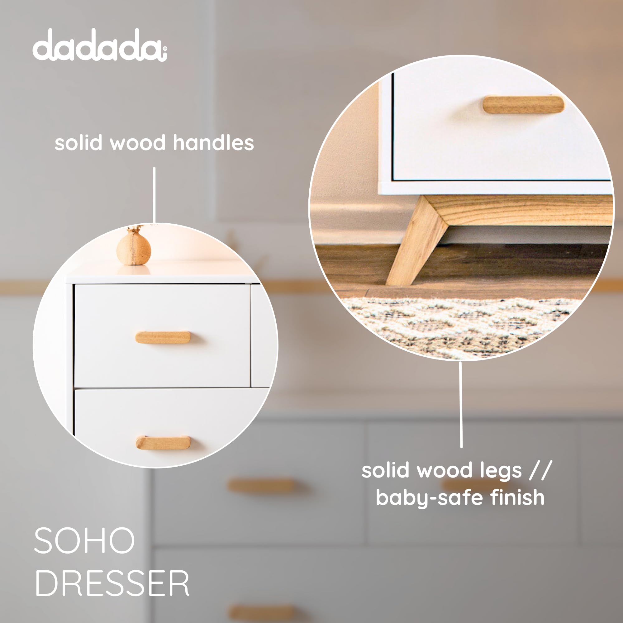 5-Drawer Dresser for Nursery and Bedroom with Soft Close Drawers