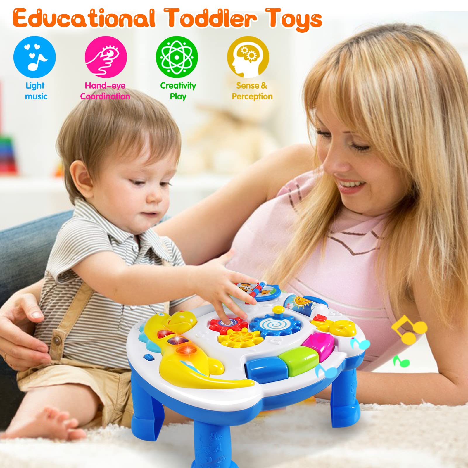 Musical Activity Table for Toddlers 12-18 Months with Learning Center