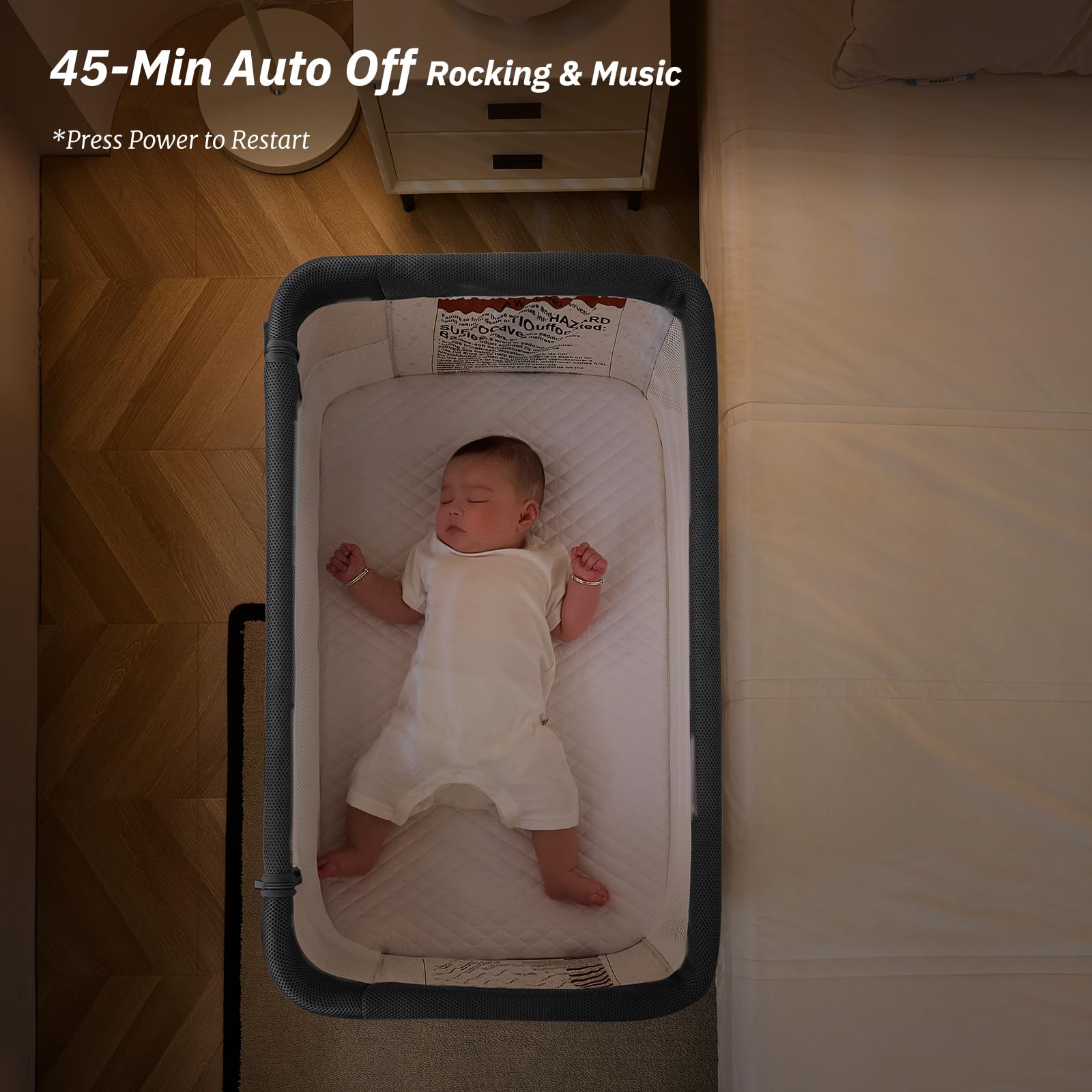 Electric Rocking Bassinet with Bedside Sleeper