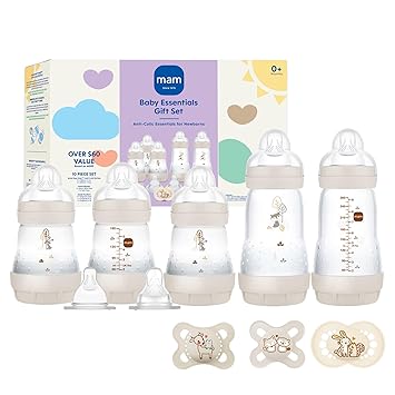 Newborn Essentials Matte Feeding Set, Easy Start Anti-Colic Bottles 5oz