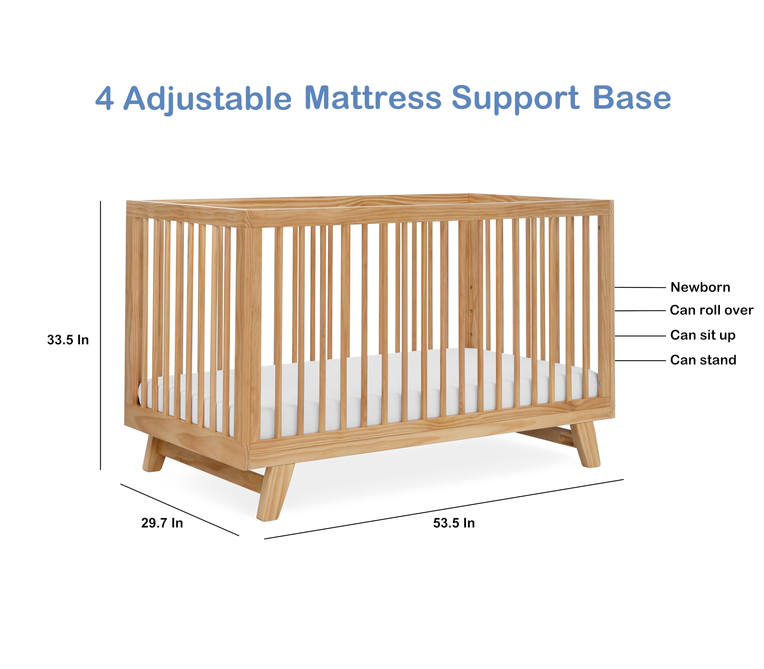 3-in-1 Convertible Baby Crib with Adjustable Mattress Heights