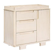 Yuzu 3-Drawer Dresser in White and Natural