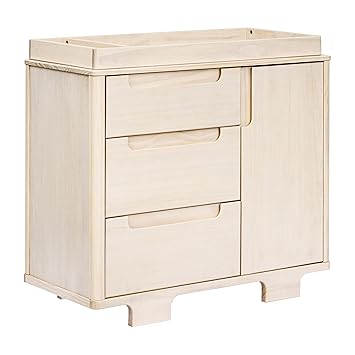 Yuzu 3-Drawer Dresser in White and Natural