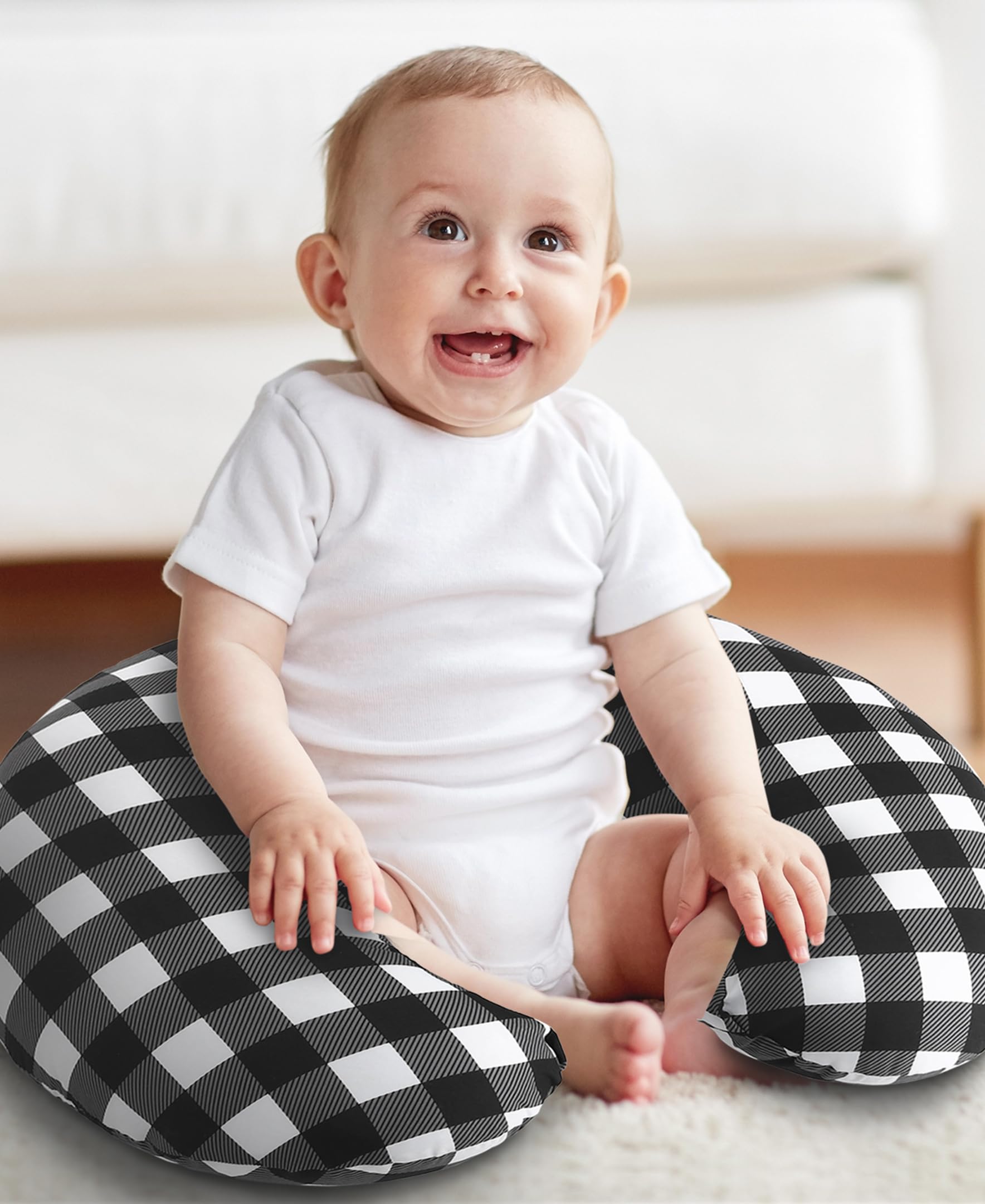 Nursing Pillow & Cover - Soft Newborn Nursing Baby Girl or Boy Pillow
