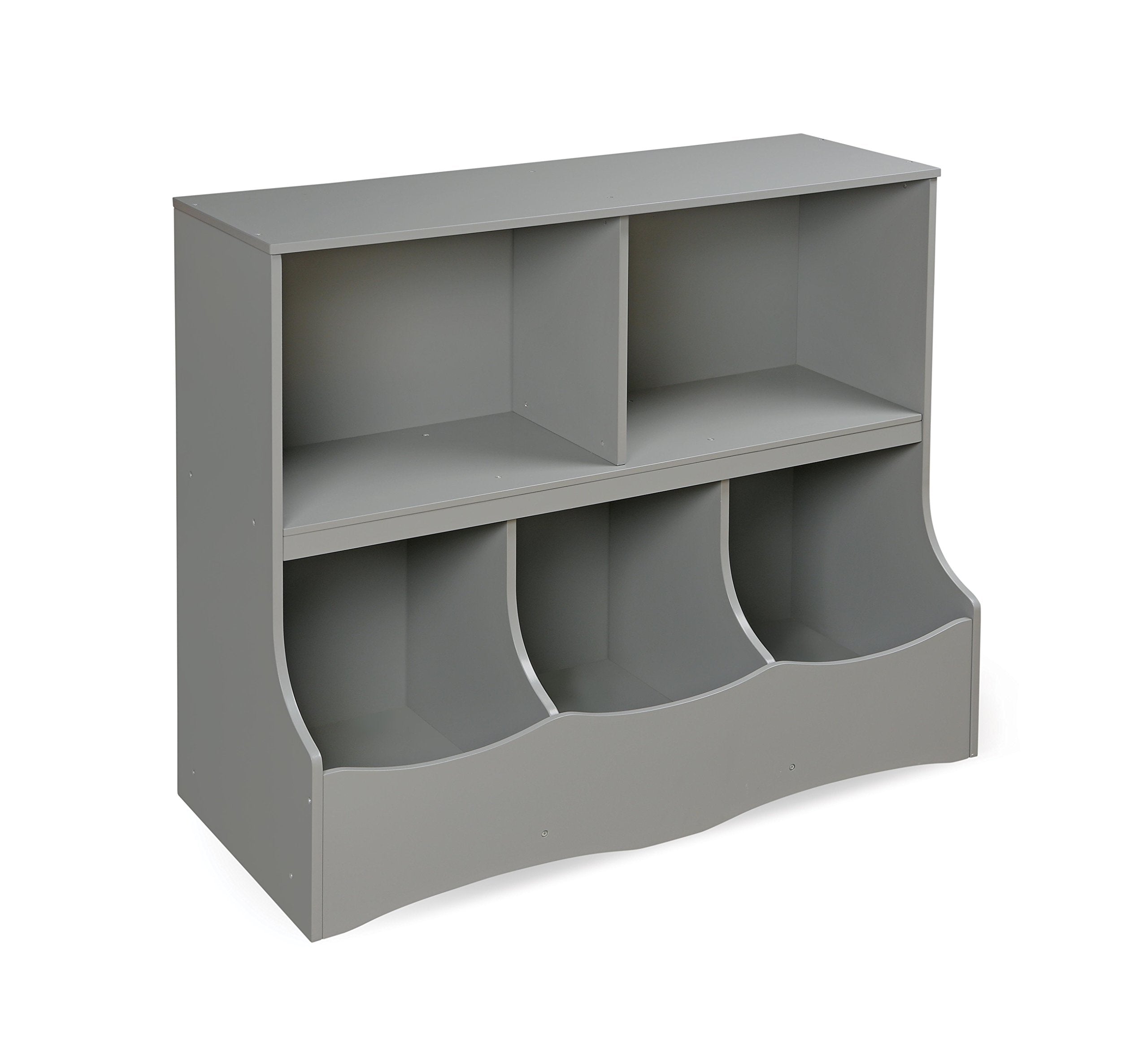 Multi-Bin Toy Storage Organizer and Bookshelf - Kids Cubby Shelf with 3 Bins,
