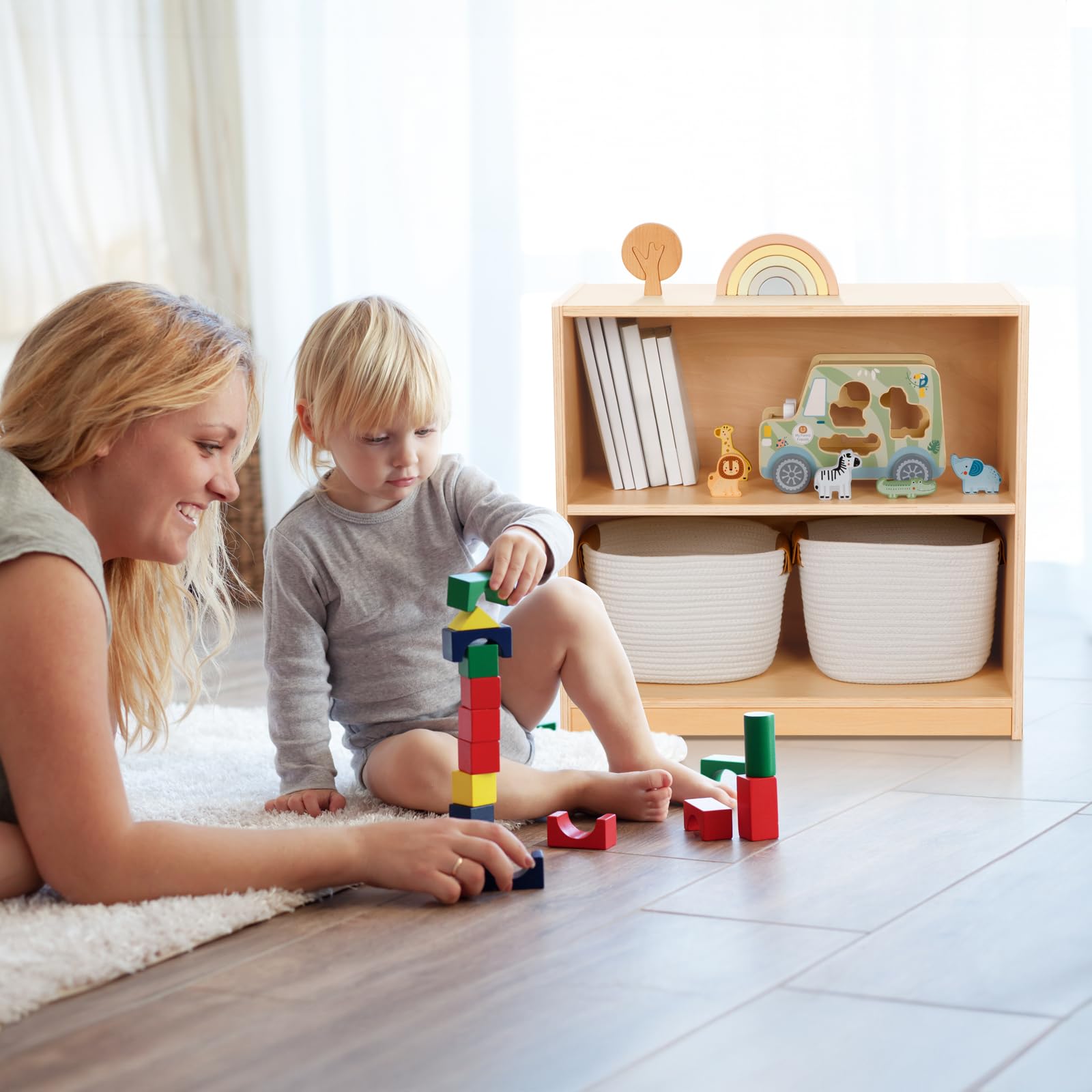 Montessori Wooden Storage Shelf for Kids