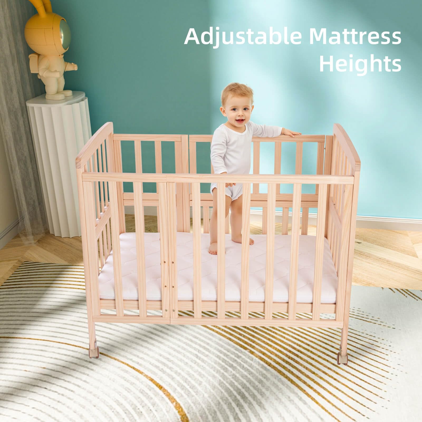 Portable Mini Baby Crib with Mattress