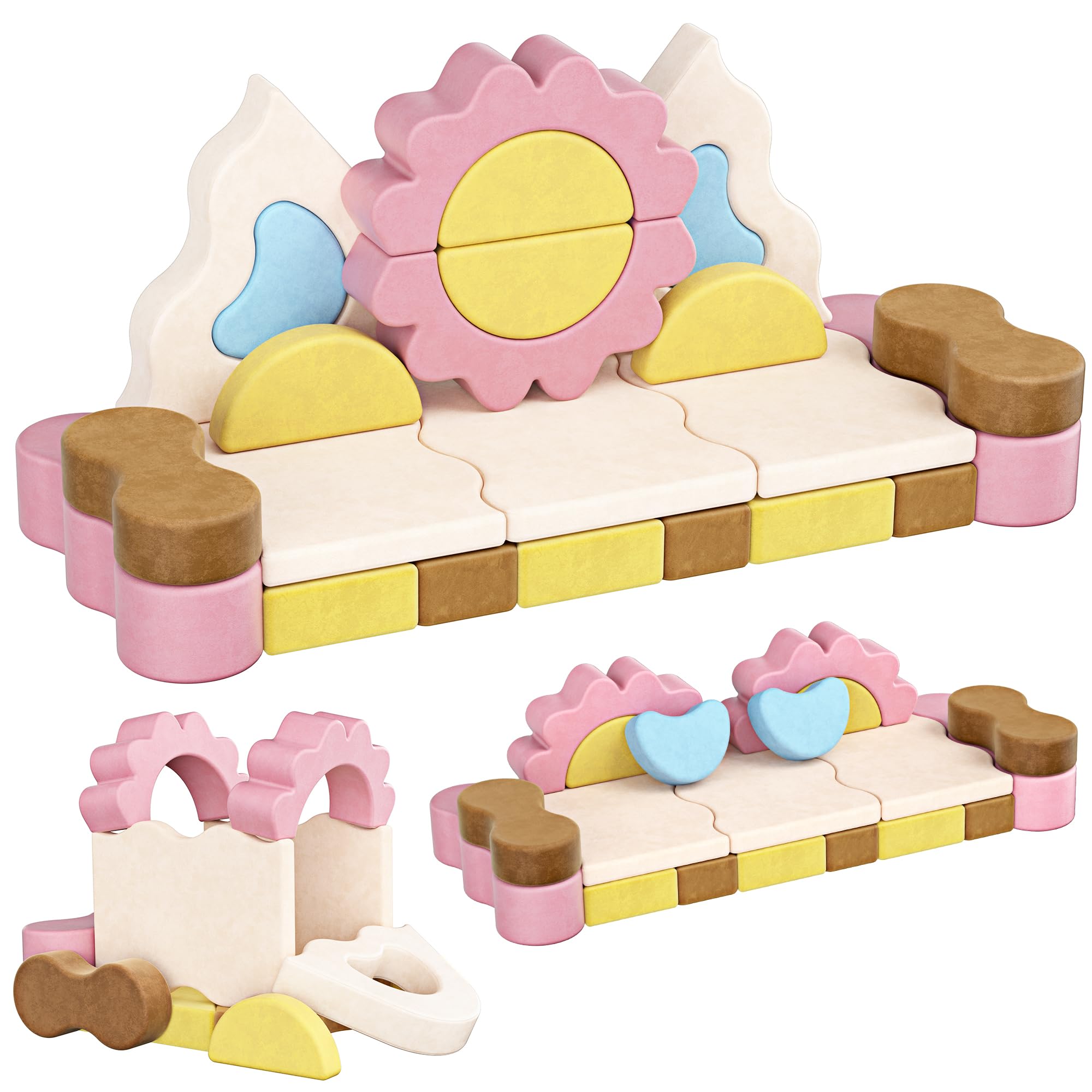 23Pcs Modular Kids Play Couch, Toddler Couch