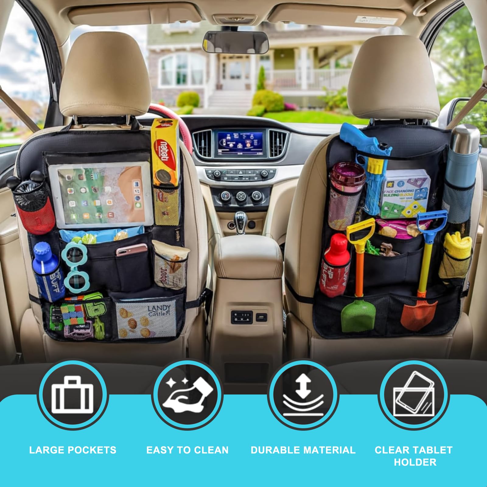 Car Back Seat Organizer with Tablet Holder