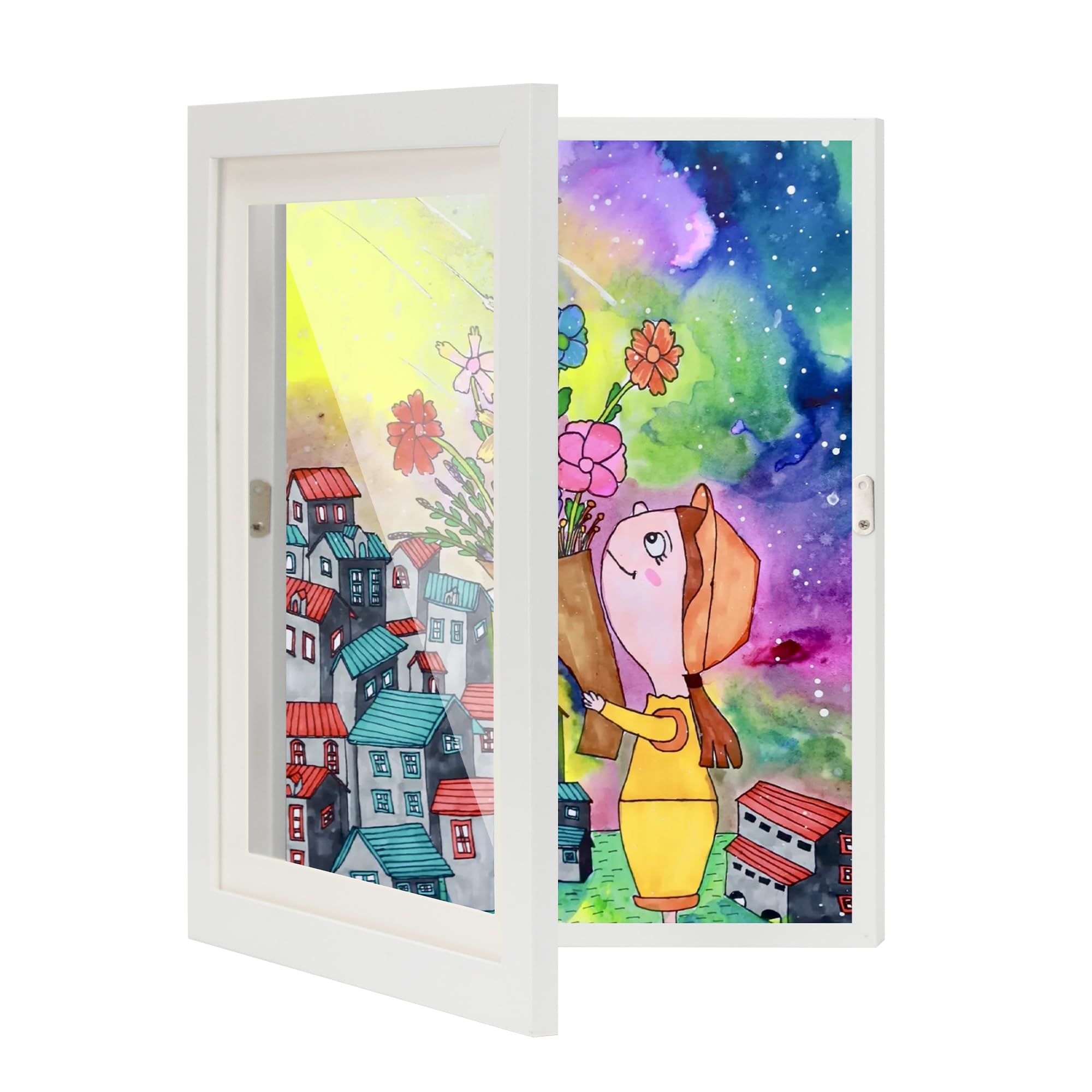 Changeable Kids Art Display Frames 8.5x11 Wall Gallery - 4 Pack Front Loading