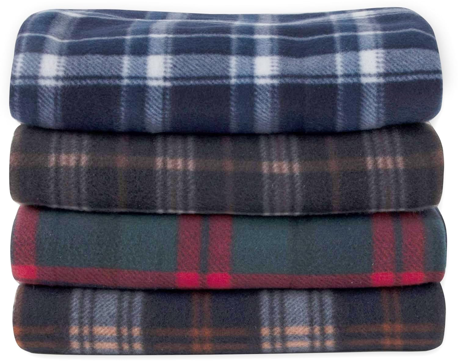 24 Pack Bulk Plaid Sherpa Fleece Throw Blankets 50 x 60 for Wedding Guests
